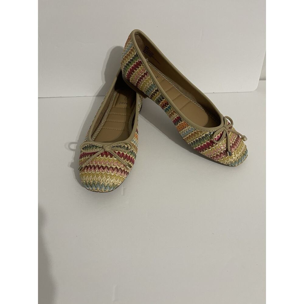Women’s Joie Scarlet Woven Flat Raffia Multicolored Shoes Size 8M